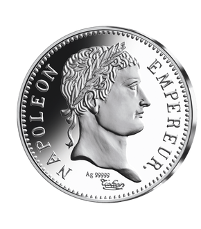 Réplique 1 Franc en argent le plus pur «Napoléon 1er tête laurée -1814» 